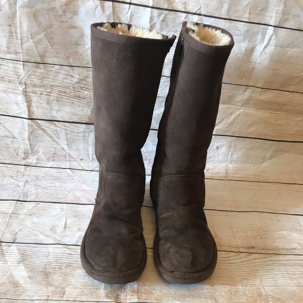 Womens UGG Classic Side Zip Chestnut Brown Suede